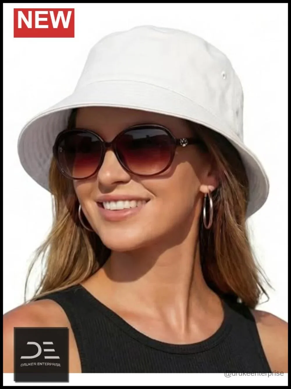 Bucket Sun Hat - Cotton Packable Adjustable Fishing Outdoor Beach Hat